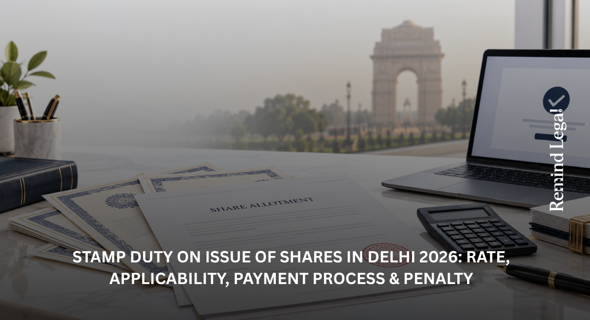 Stamp Duty on Issue of Shares in Delhi 2026